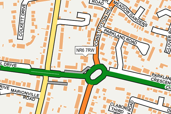 NR6 7RW map - OS OpenMap – Local (Ordnance Survey)