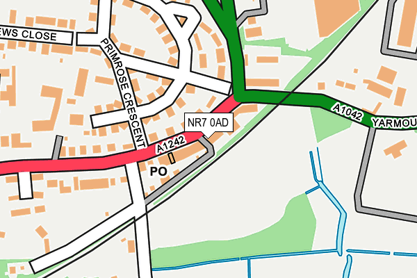 NR7 0AD map - OS OpenMap – Local (Ordnance Survey)