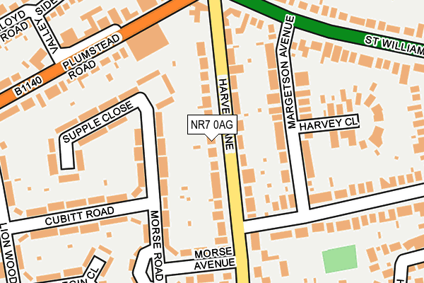 NR7 0AG map - OS OpenMap – Local (Ordnance Survey)