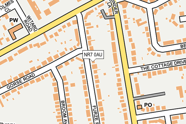 NR7 0AU map - OS OpenMap – Local (Ordnance Survey)