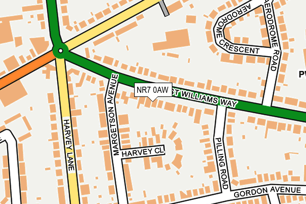 NR7 0AW map - OS OpenMap – Local (Ordnance Survey)