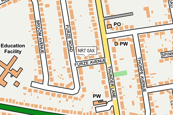 NR7 0AX map - OS OpenMap – Local (Ordnance Survey)