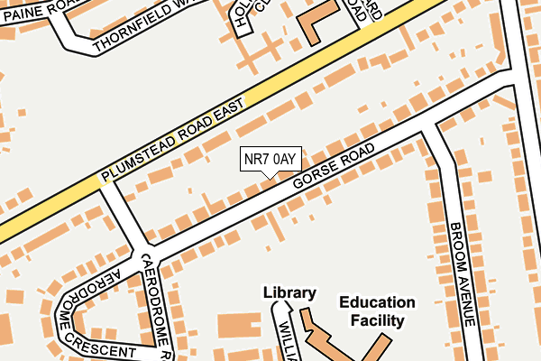 NR7 0AY map - OS OpenMap – Local (Ordnance Survey)