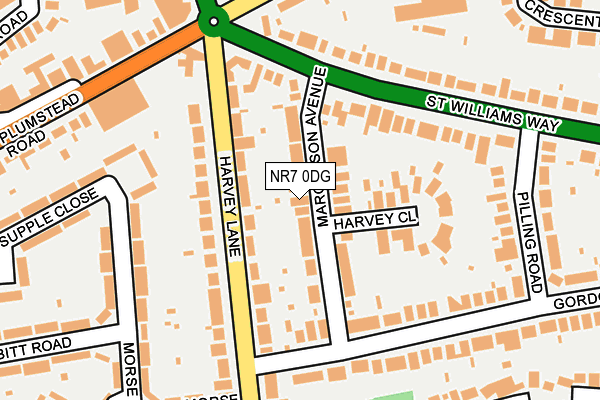 NR7 0DG map - OS OpenMap – Local (Ordnance Survey)