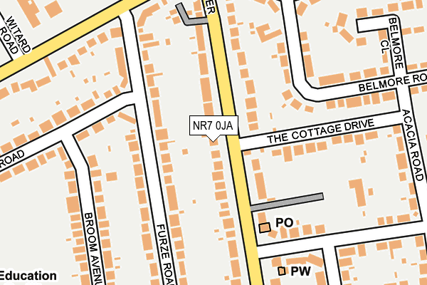 NR7 0JA map - OS OpenMap – Local (Ordnance Survey)