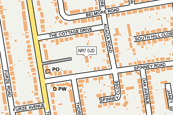 NR7 0JD map - OS OpenMap – Local (Ordnance Survey)