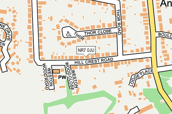 NR7 0JU map - OS OpenMap – Local (Ordnance Survey)