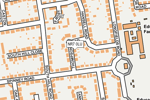 NR7 0LU map - OS OpenMap – Local (Ordnance Survey)