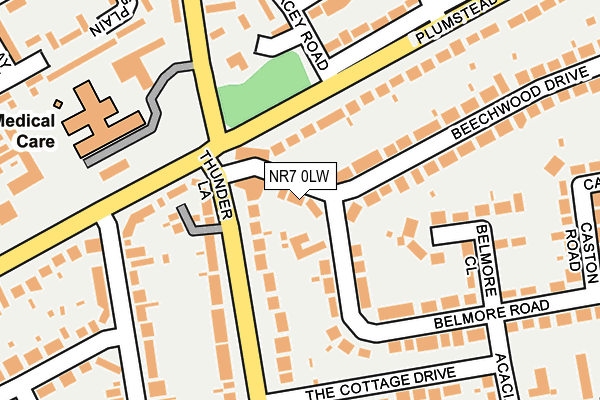 NR7 0LW map - OS OpenMap – Local (Ordnance Survey)