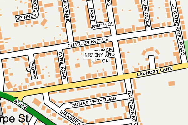NR7 0NY map - OS OpenMap – Local (Ordnance Survey)