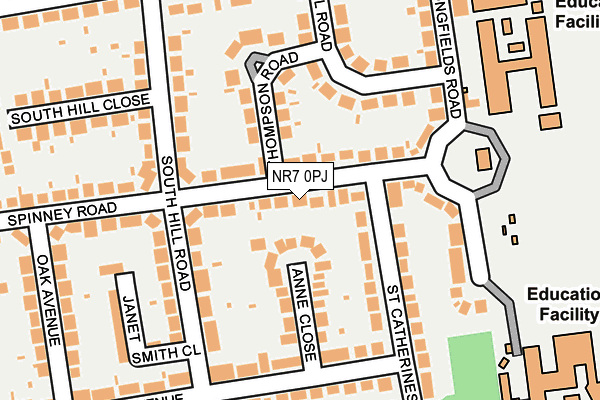 NR7 0PJ map - OS OpenMap – Local (Ordnance Survey)