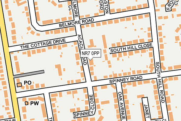 NR7 0PP map - OS OpenMap – Local (Ordnance Survey)