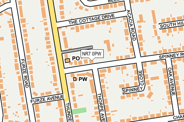 NR7 0PW map - OS OpenMap – Local (Ordnance Survey)