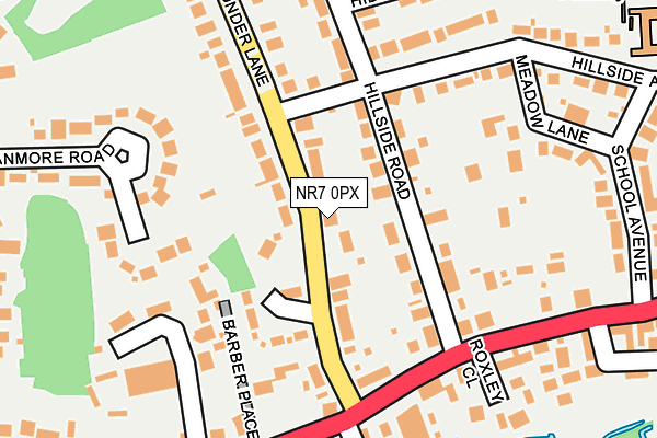 NR7 0PX map - OS OpenMap – Local (Ordnance Survey)