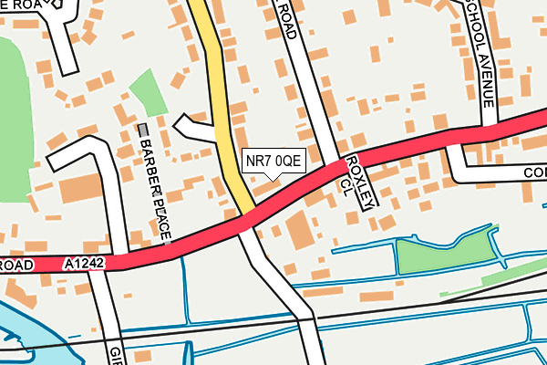 NR7 0QE map - OS OpenMap – Local (Ordnance Survey)