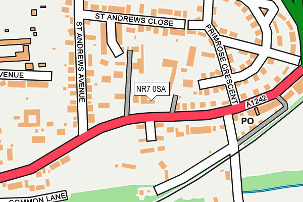 NR7 0SA map - OS OpenMap – Local (Ordnance Survey)