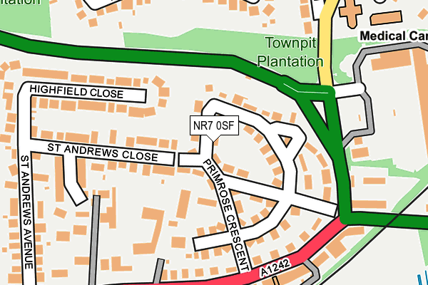 NR7 0SF map - OS OpenMap – Local (Ordnance Survey)