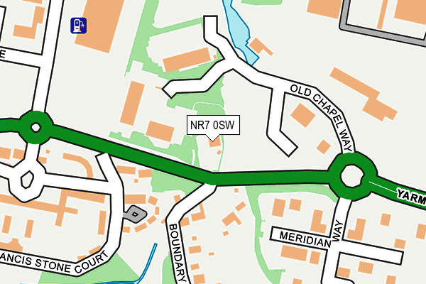 NR7 0SW map - OS OpenMap – Local (Ordnance Survey)
