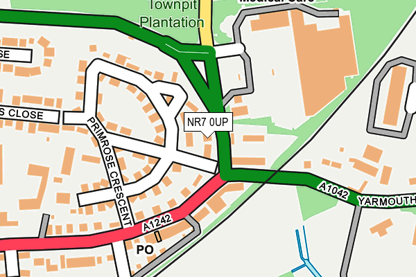 NR7 0UP map - OS OpenMap – Local (Ordnance Survey)