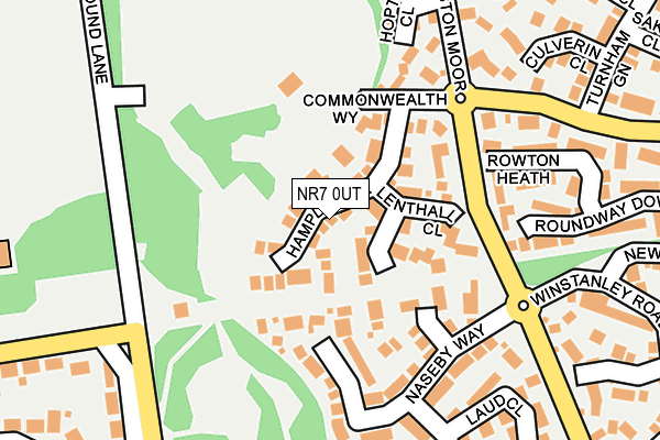 NR7 0UT map - OS OpenMap – Local (Ordnance Survey)