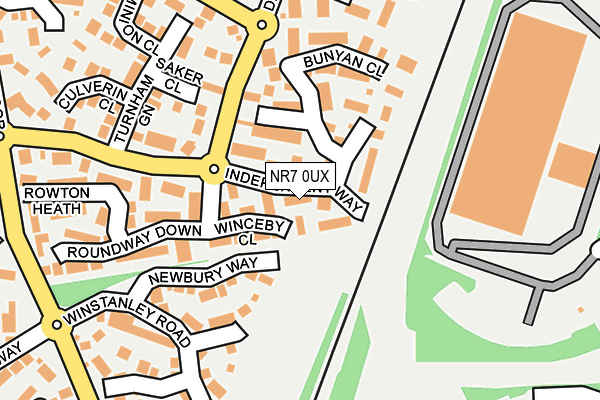NR7 0UX map - OS OpenMap – Local (Ordnance Survey)