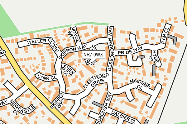 NR7 0WX map - OS OpenMap – Local (Ordnance Survey)
