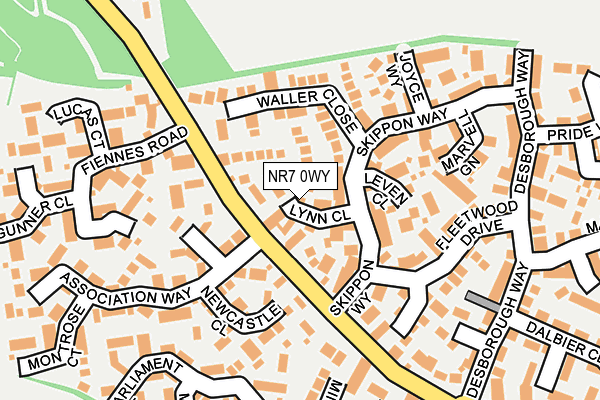 NR7 0WY map - OS OpenMap – Local (Ordnance Survey)