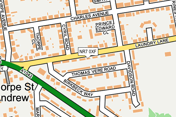 NR7 0XF map - OS OpenMap – Local (Ordnance Survey)