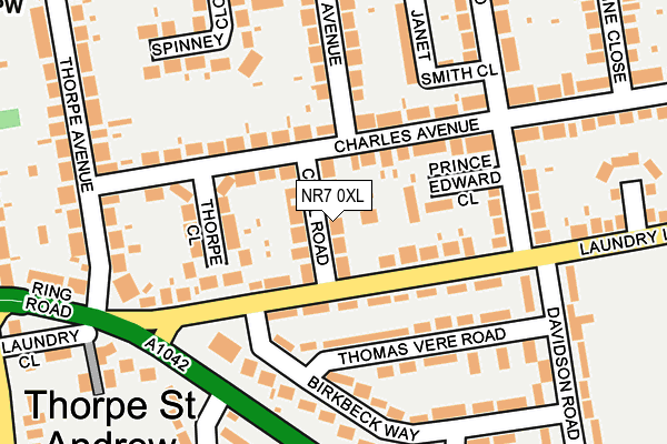 NR7 0XL map - OS OpenMap – Local (Ordnance Survey)