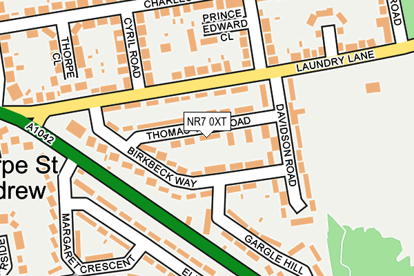 NR7 0XT map - OS OpenMap – Local (Ordnance Survey)