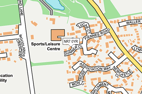 NR7 0YR map - OS OpenMap – Local (Ordnance Survey)