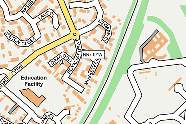 NR7 0YW map - OS OpenMap – Local (Ordnance Survey)