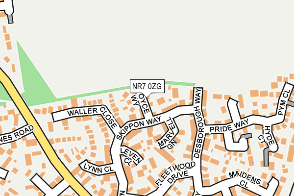 NR7 0ZG map - OS OpenMap – Local (Ordnance Survey)