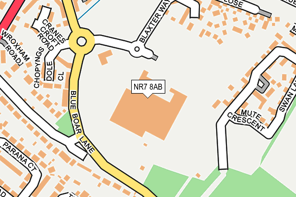 NR7 8AB map - OS OpenMap – Local (Ordnance Survey)