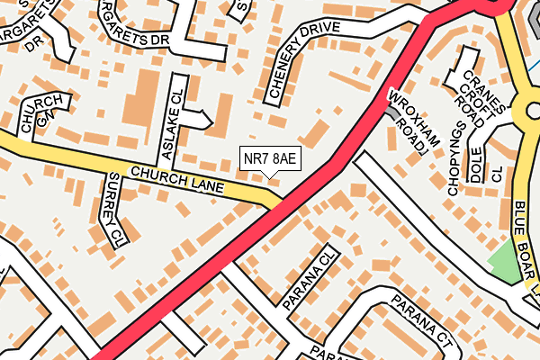 NR7 8AE map - OS OpenMap – Local (Ordnance Survey)