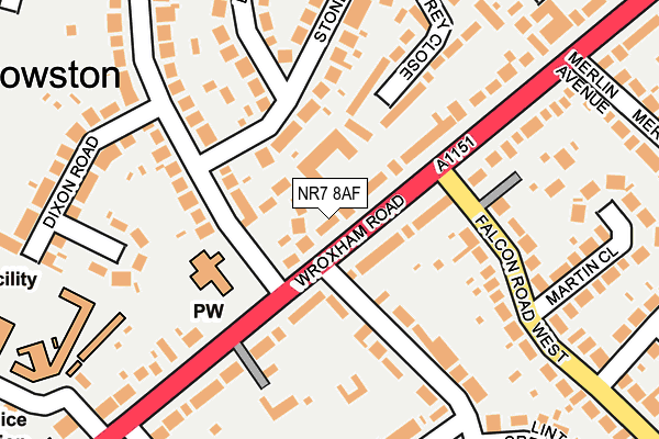 NR7 8AF map - OS OpenMap – Local (Ordnance Survey)