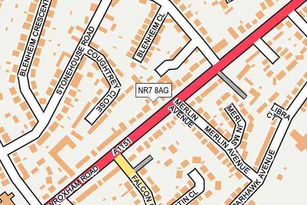 NR7 8AG map - OS OpenMap – Local (Ordnance Survey)