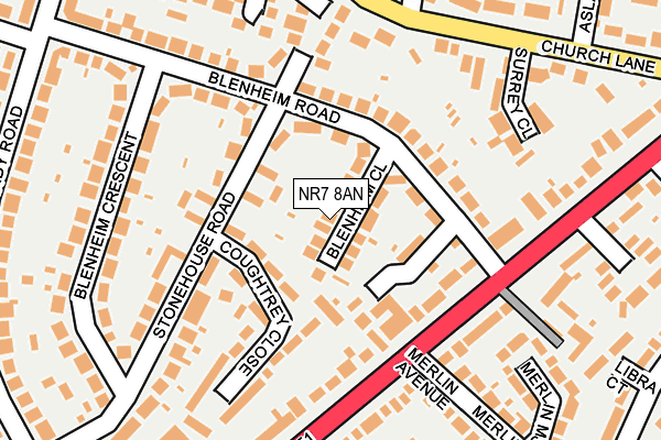 NR7 8AN map - OS OpenMap – Local (Ordnance Survey)