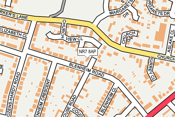 NR7 8AP map - OS OpenMap – Local (Ordnance Survey)