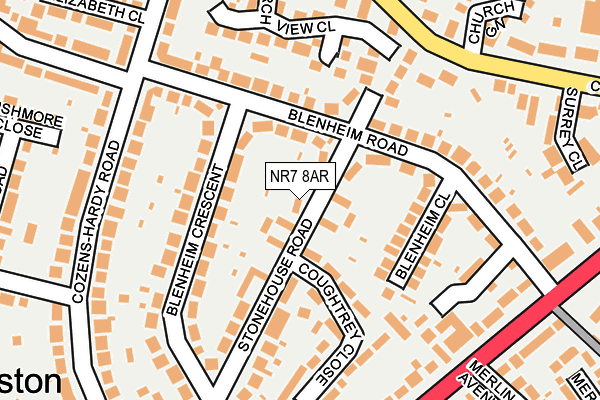 NR7 8AR map - OS OpenMap – Local (Ordnance Survey)