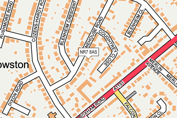 NR7 8AS map - OS OpenMap – Local (Ordnance Survey)