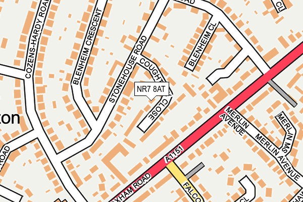 NR7 8AT map - OS OpenMap – Local (Ordnance Survey)