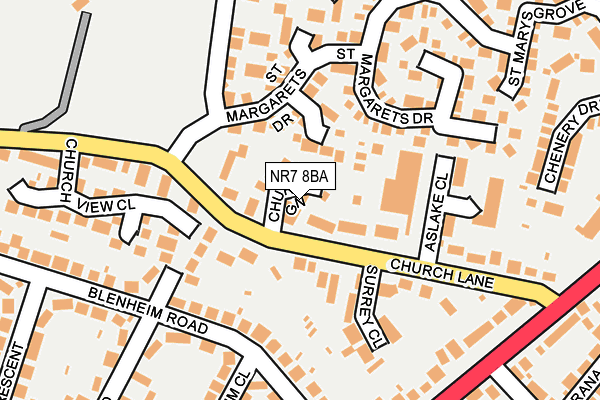 NR7 8BA map - OS OpenMap – Local (Ordnance Survey)