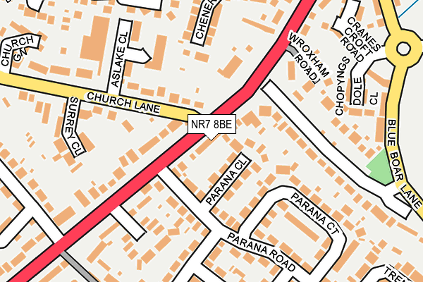 NR7 8BE map - OS OpenMap – Local (Ordnance Survey)