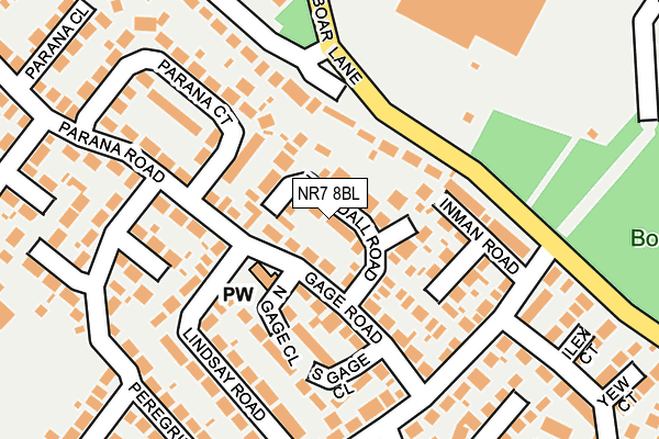 NR7 8BL map - OS OpenMap – Local (Ordnance Survey)