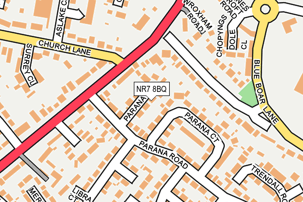 NR7 8BQ map - OS OpenMap – Local (Ordnance Survey)