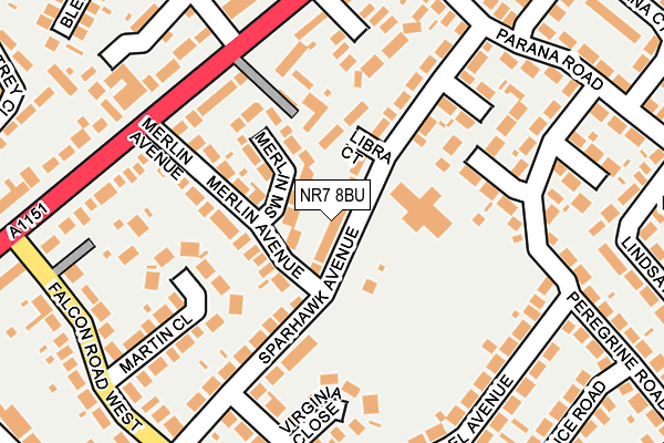 NR7 8BU map - OS OpenMap – Local (Ordnance Survey)