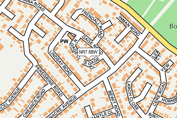 NR7 8BW map - OS OpenMap – Local (Ordnance Survey)