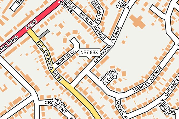 NR7 8BX map - OS OpenMap – Local (Ordnance Survey)