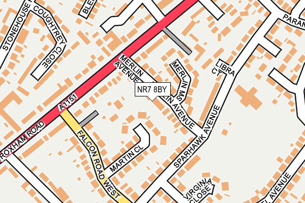 NR7 8BY map - OS OpenMap – Local (Ordnance Survey)